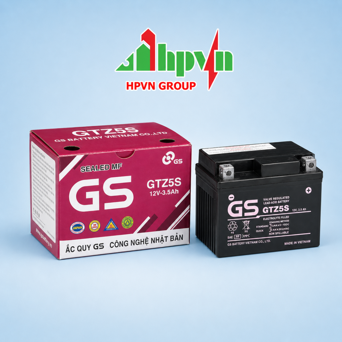 GS GTZ5S 12V-3,5Ah dùng cho xe Yamaha Grande 