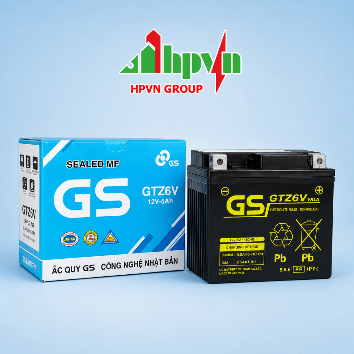 GS GTZ6V 12V-5Ah dùng cho xe yamaha grande 