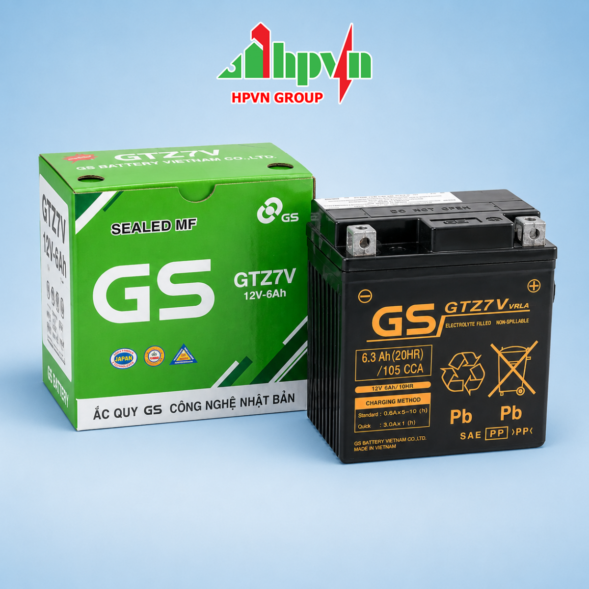 Bình ắc quy cho xe Yamaha Grande - GS GTZ7V 12V-6Ah