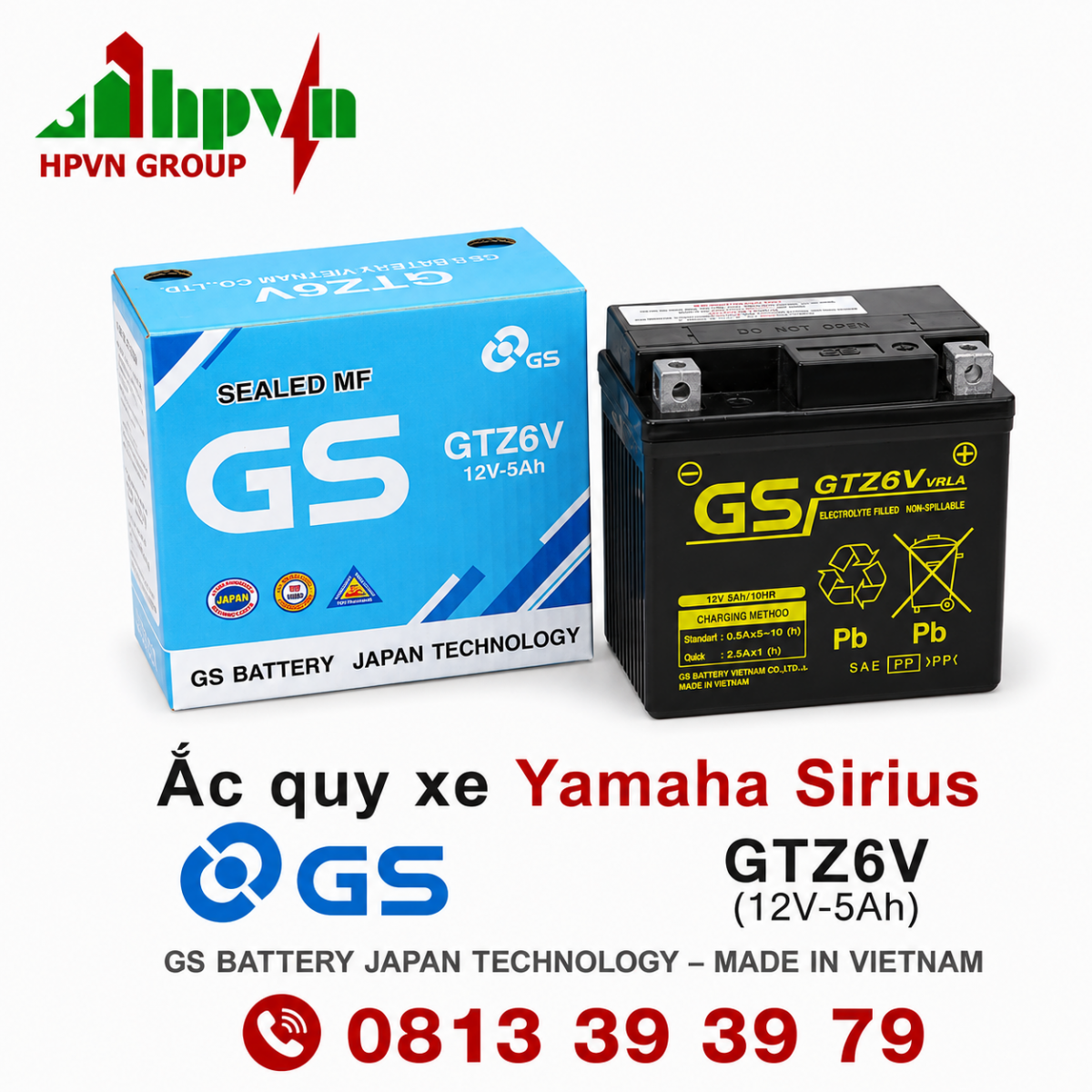 Ắc quy xe Yamaha Sirius 