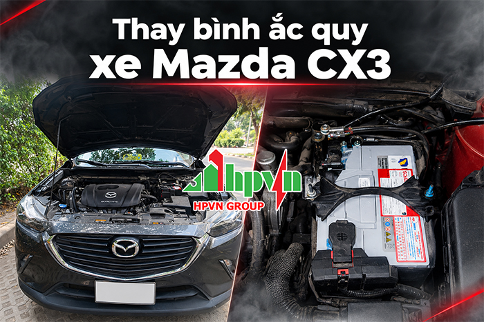 Thay bình ắc quy xe Mazda CX3 giá tốt