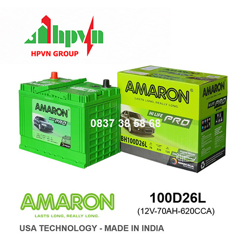 BÌNH ẮC QUY AMARON 100D26L (12V-70AH)