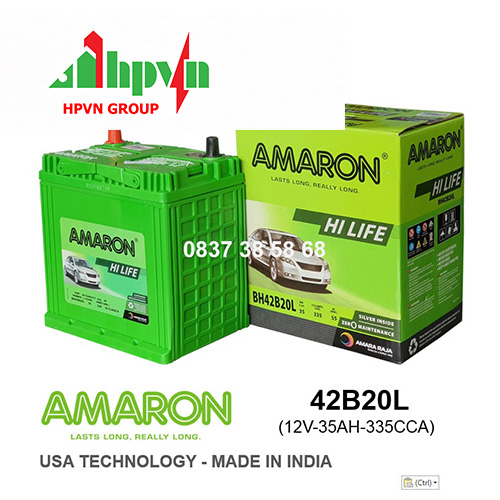 BÌNH ẮC QUY AMARON 42B20L (12V-35AH)