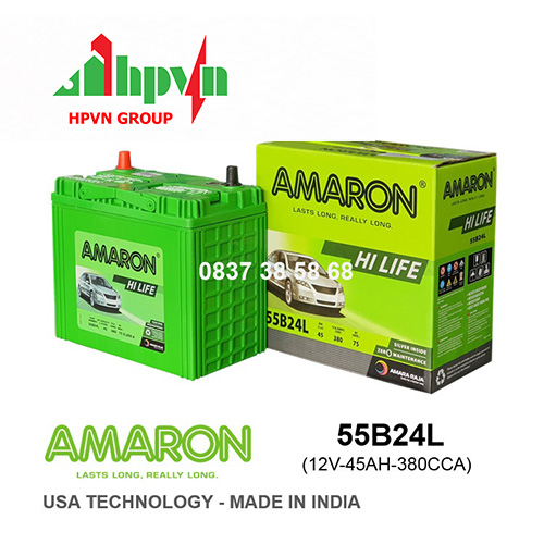 BÌNH ẮC QUY AMARON 55B24L (12V-45AH)