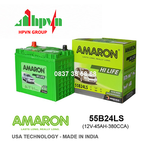 BÌNH ẮC QUY AMARON 55B24LS (12V-45AH)