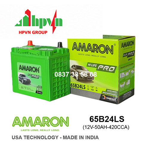  ẮC QUY AMARON 65B24LS (12V-50AH)