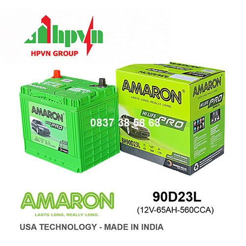 BÌNH ẮC QUY AMARON 90D23L (12V-65AH)