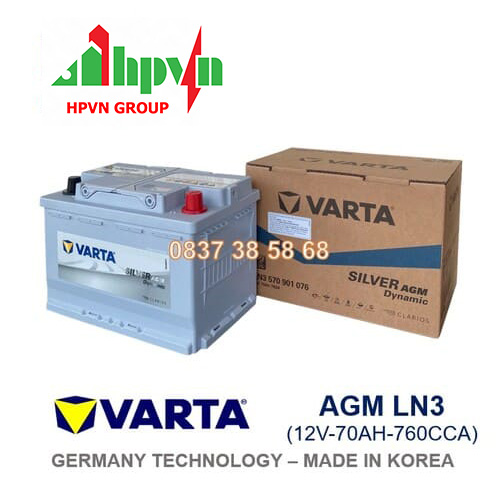 BÌNH ẮC QUY VARTA AGM LN3 (12V-70AH)