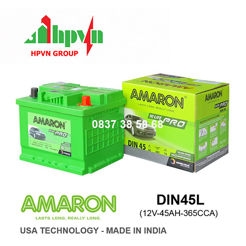 BÌNH ẮC QUY AMARON DIN45L (12V-45AH)