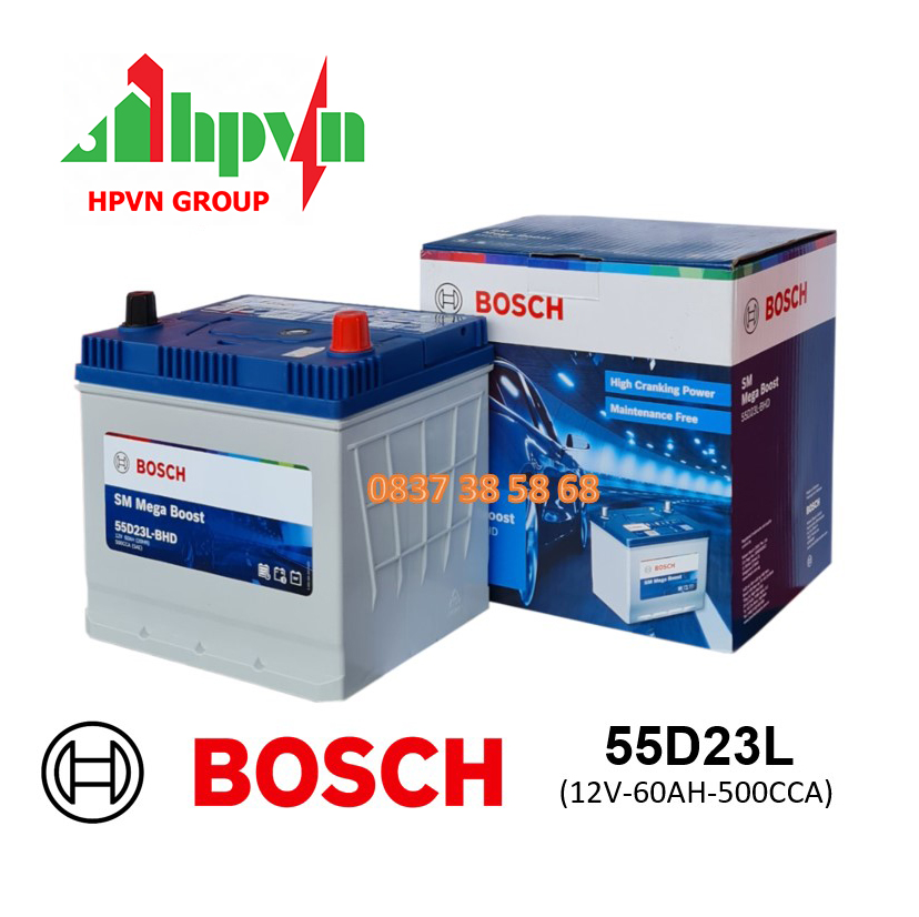 ĂC QUY BOSCH 55D23L(12V-60AH)