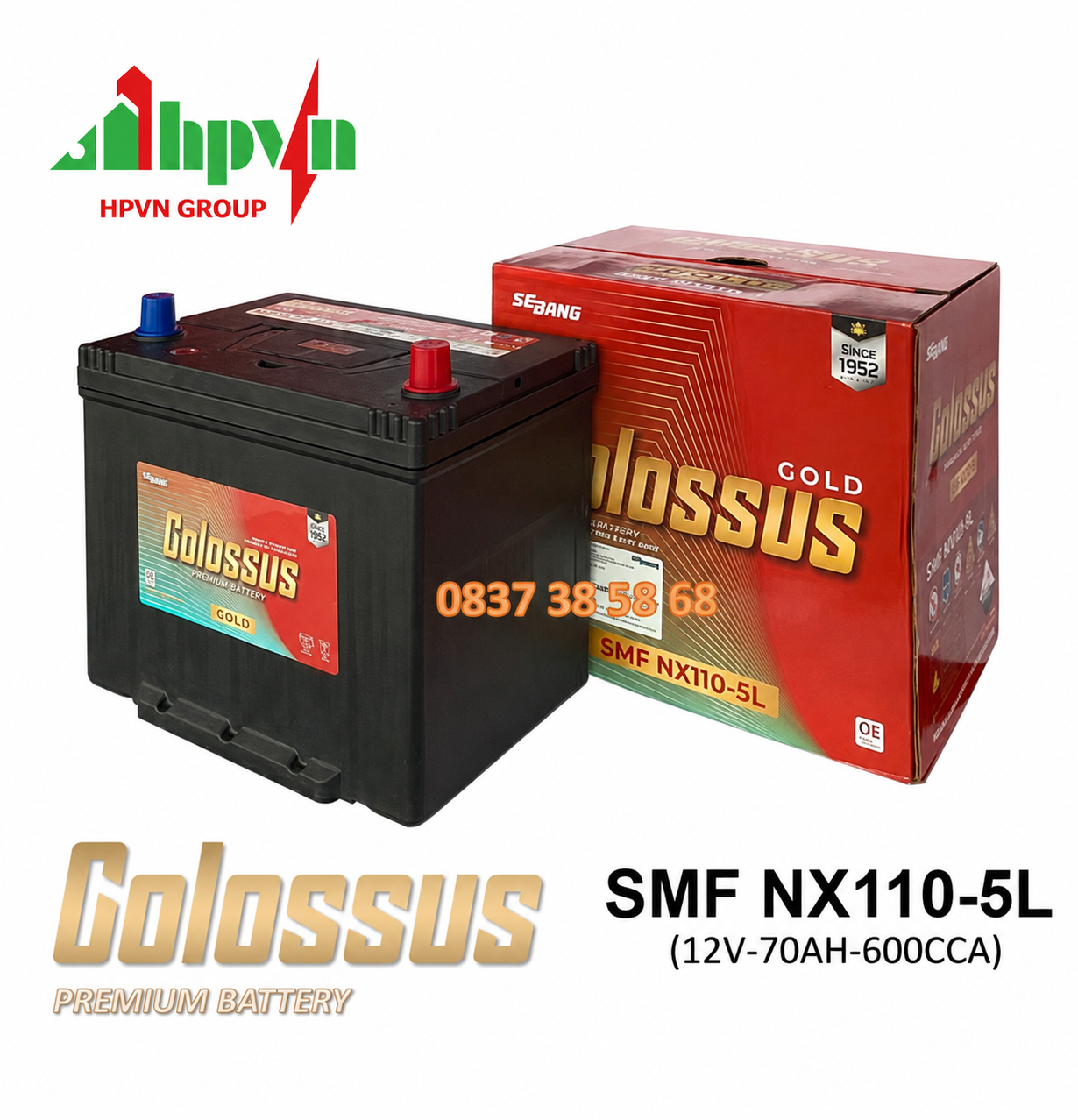 ẮC QUY COLOSSUS SMF NX110-5L (12V-70AH)