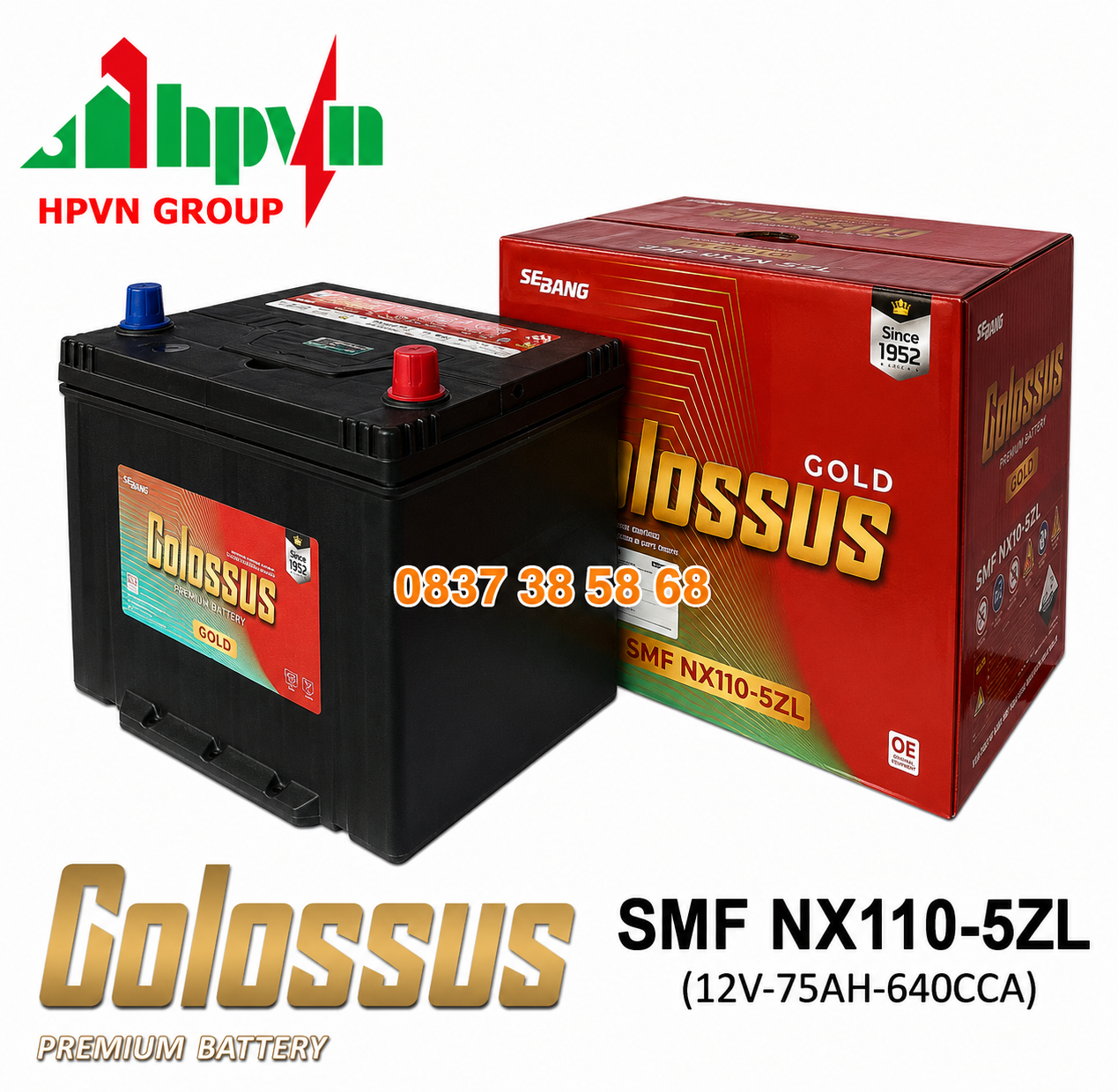 ẮC QUY COLOSSUS SMF NX110-5ZL (12V-75AH)