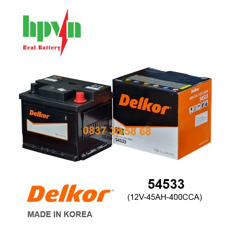 BÌNH ẮC QUY DELKOR 54533 (12V-45AH)