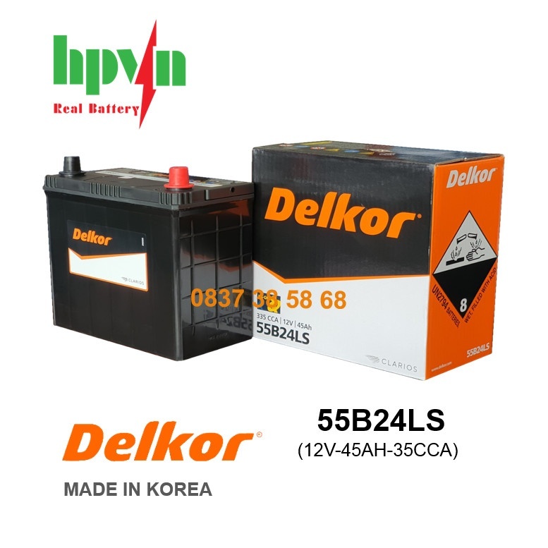 BÌNH ẮC QUY DELKOR 55B24LS (12V- 45AH)