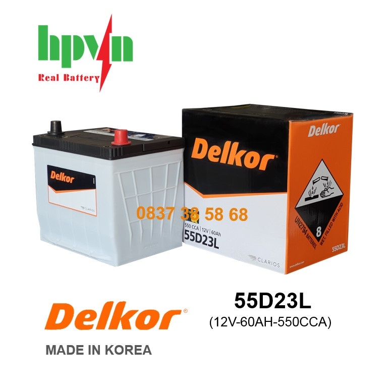 BÌNH ẮC QUY DELKOR 55D23L (12V-60AH)