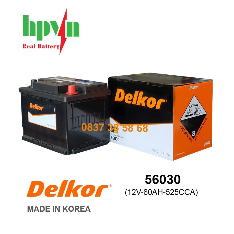 BÌNH ẮC QUY DELKOR 56030 (12V-60AH)