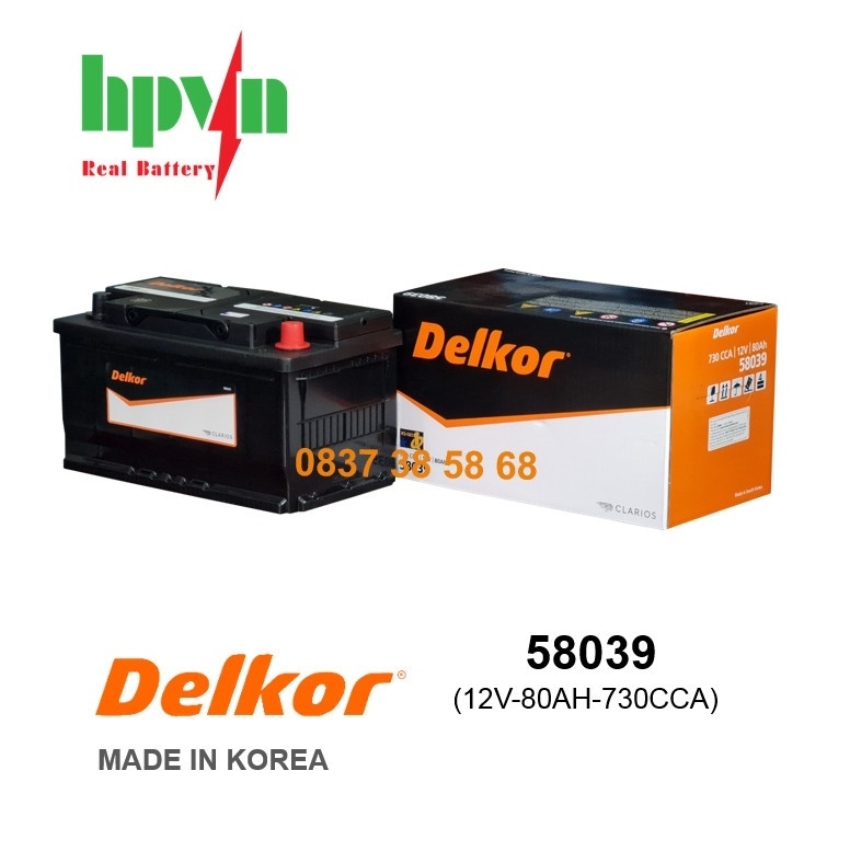 BÌNH ẮC QUY DELKOR 58039 (12V-80AH)