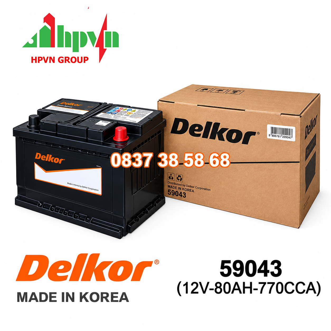 ẮC QUY DELKOR 55066 (12V-50AH)