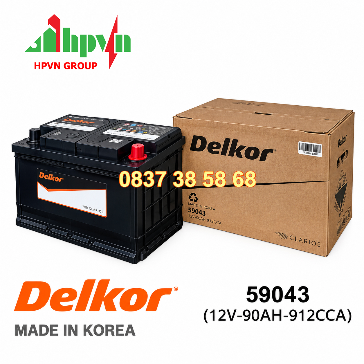 ẮC QUY DELKOR 59043 (12V-90AH)