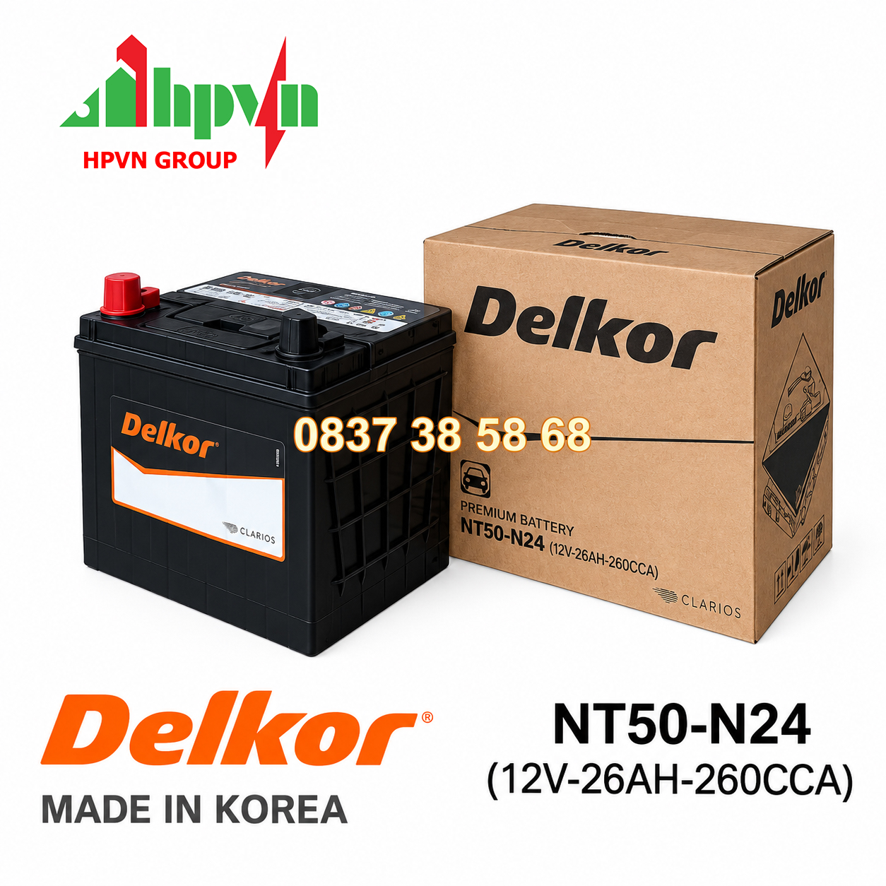 ẮC QUY DELKOR NT50-N24 (12V-26AH)