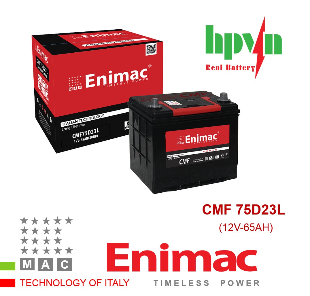 BÌNH ẮC QUY ENIMAC CMF 75D23L (12V-65AH)