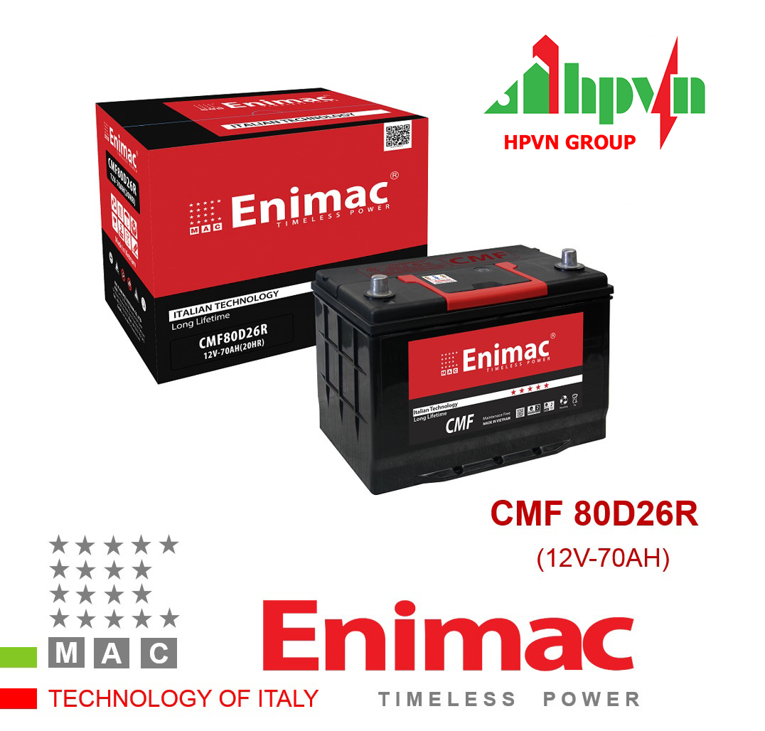  BÌNH ẮC QUY ENIMAC CMF 80D26R (12V-70AH)