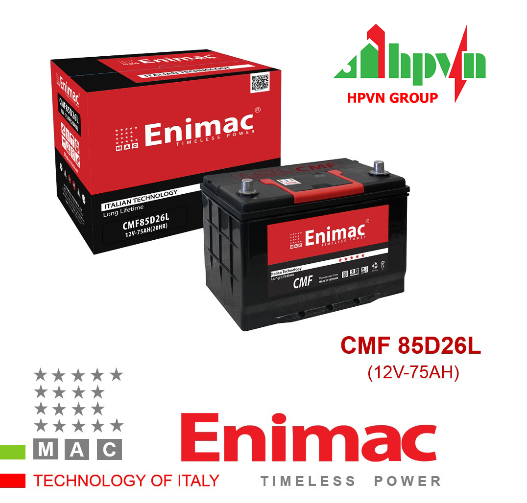 BÌNH ẮC QUY ENIMAC CMF 85D26L (12V-75AH)