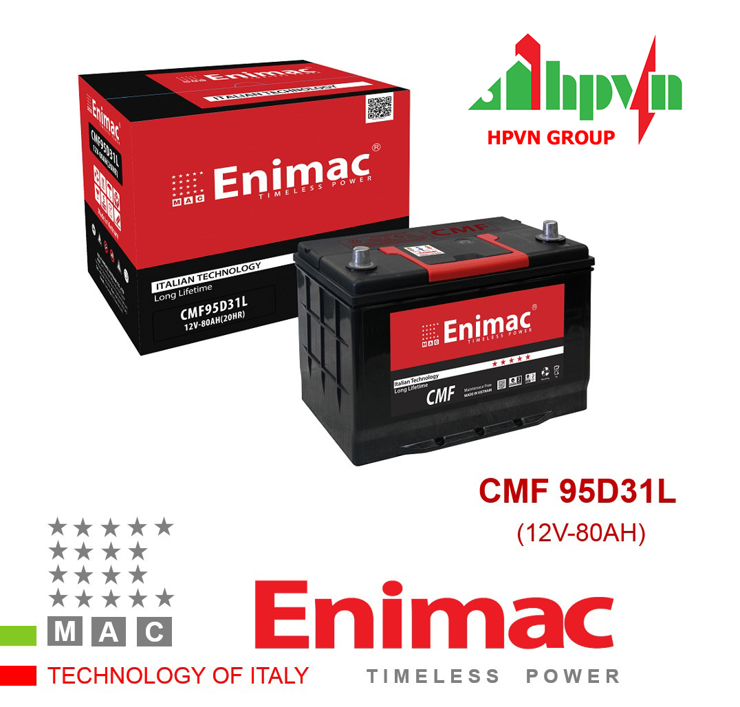 BÌNH ẮC QUY ENIMAC CMF 95D31L (12V-80AH)