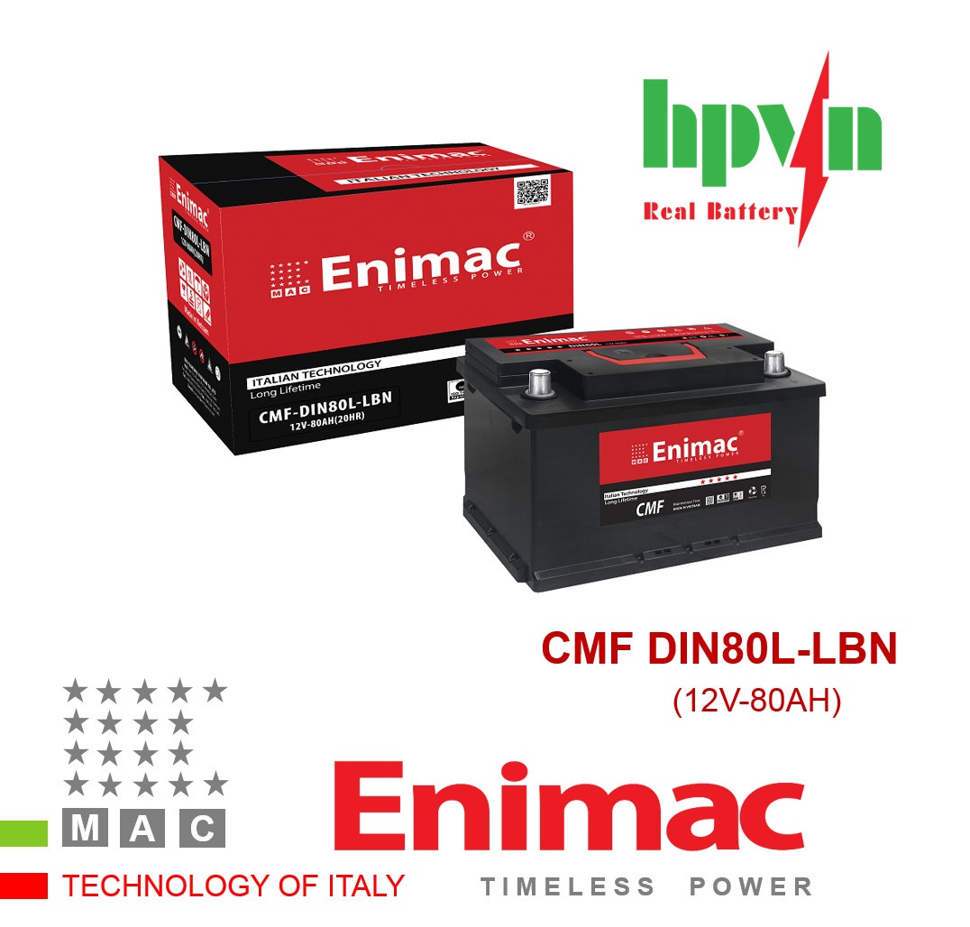 BÌNH  ẮC QUY ENIMAC CMF DIN80L-LBN (12V-80AH)