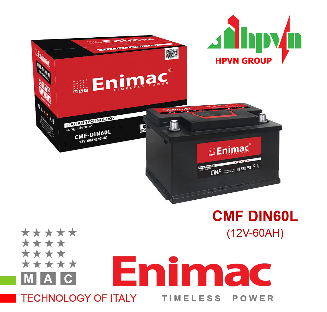 BÌNH ẮC QUY ENIMAC CMF DIN60L (12V-60AH)