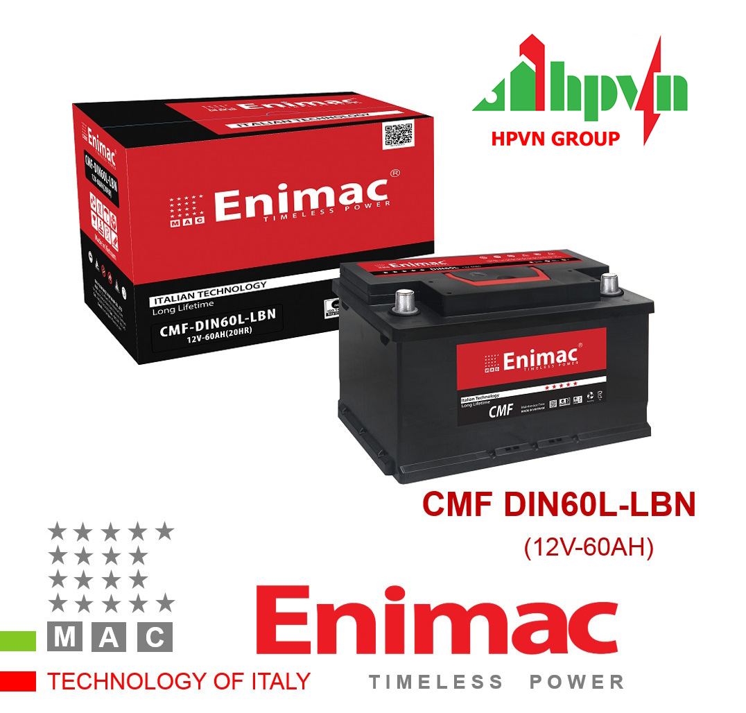 BÌNH  ẮC QUY ENIMAC CMF DIN60L-LBN (12V-60AH)