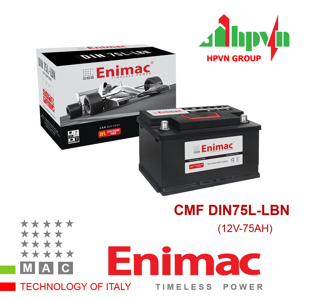 BÌNH  ẮC QUY ENIMAC CMF DIN75L-LBN (12V-75AH)