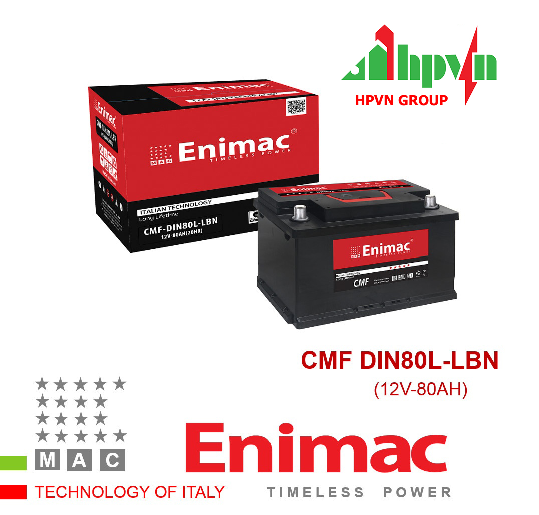 BÌNH  ẮC QUY ENIMAC CMF DIN80L-LBN (12V-80AH)