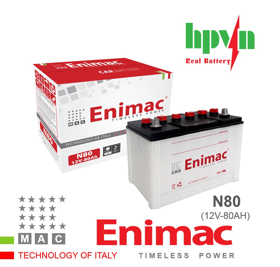 BÌNH ẮC QUY ENIMAC N80 (12V-80AH)