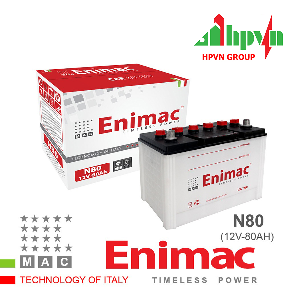 BÌNH ẮC QUY ENIMAC N80 (12V-80AH)