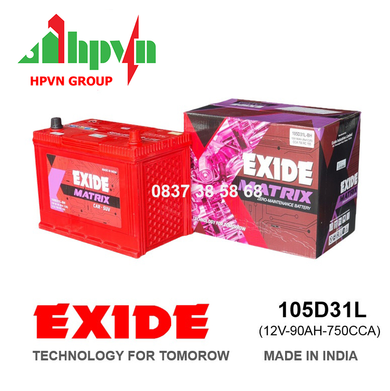 BÌNH ẮC QUY EXIDE 105D31L (12V-90AH)