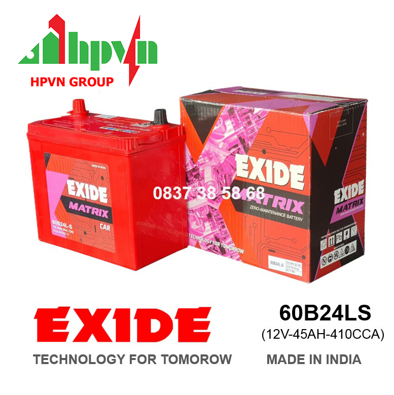 BÌNH ẮC QUY EXIDE 60B24LS (12V-45AH)