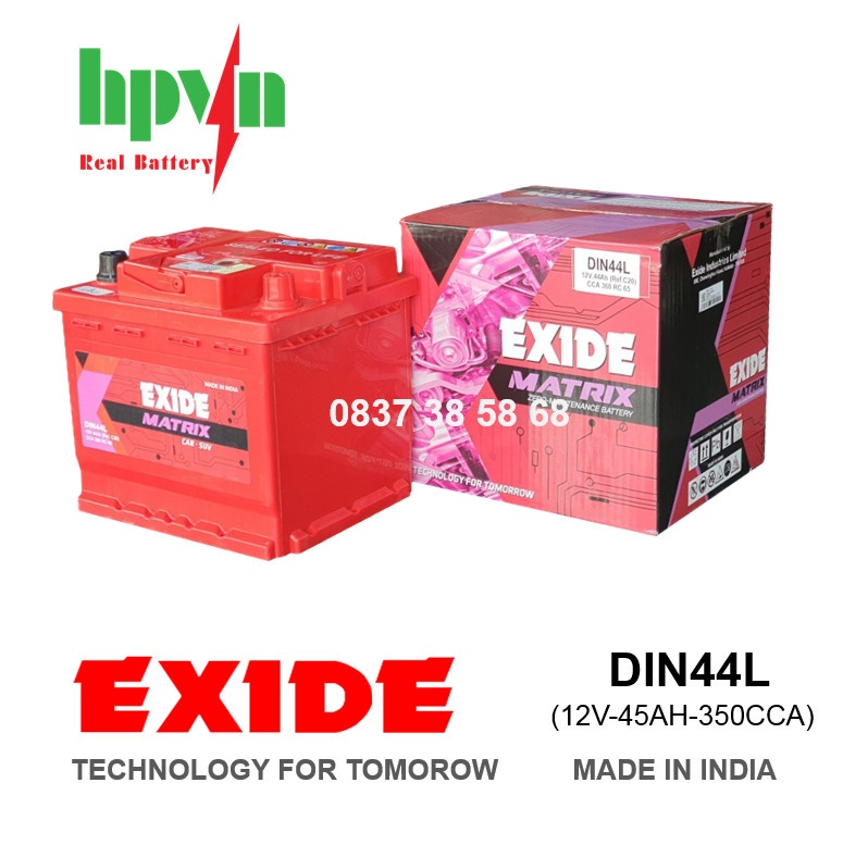 BÌNH ẮC QUY EXIDE DIN44L (12V-44AH)