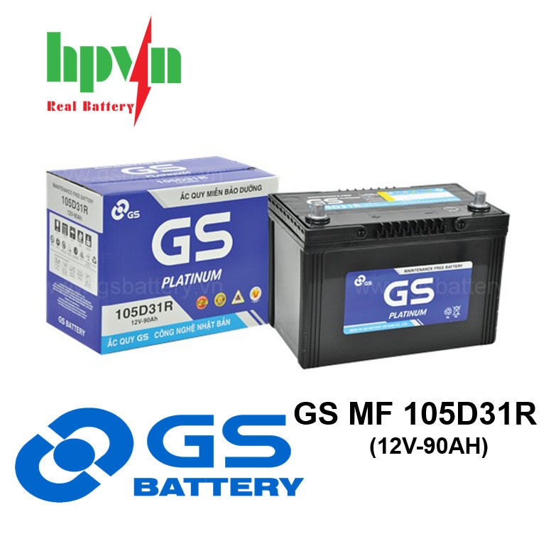 BÌNH ẮC QUY GS MF 105D31R (12V-90AH)