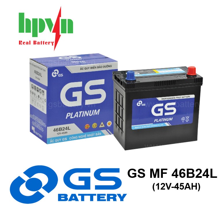 BÌNH ẮC QUY GS MF 46B24L( 12V-45AH)