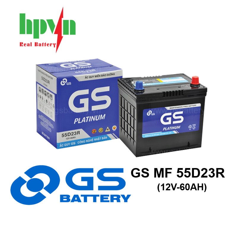 BÌNH ẮC QUY GS MF 55D23R (12V-60AH)