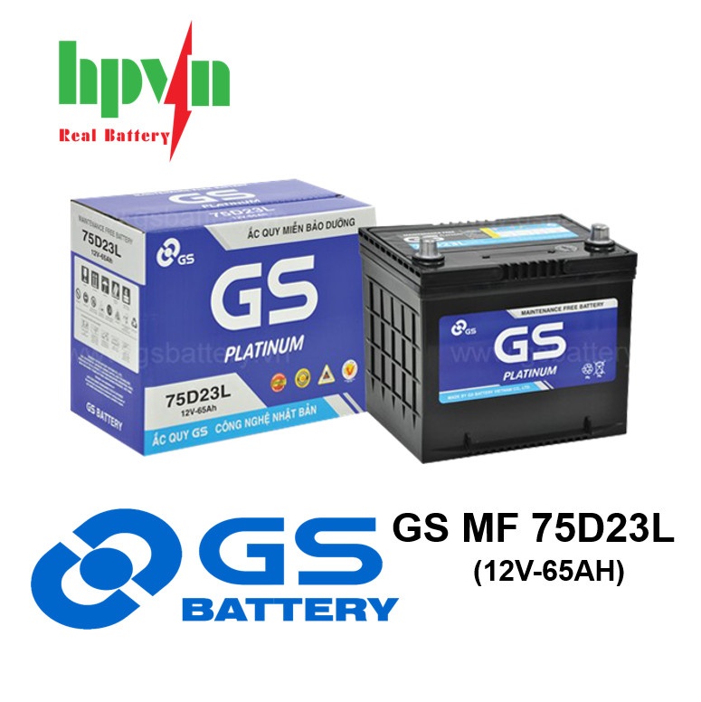 BÌNH ẮC QUY GS MF 75D23L (12V-65AH)