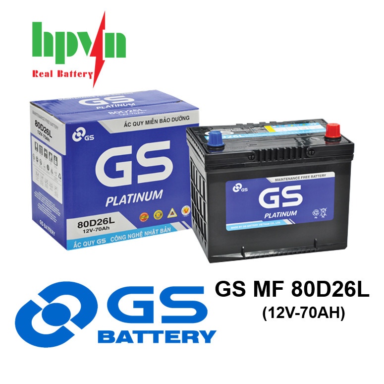 BÌNH ẮC QUY GS MF 80D26L (12V-70AH)