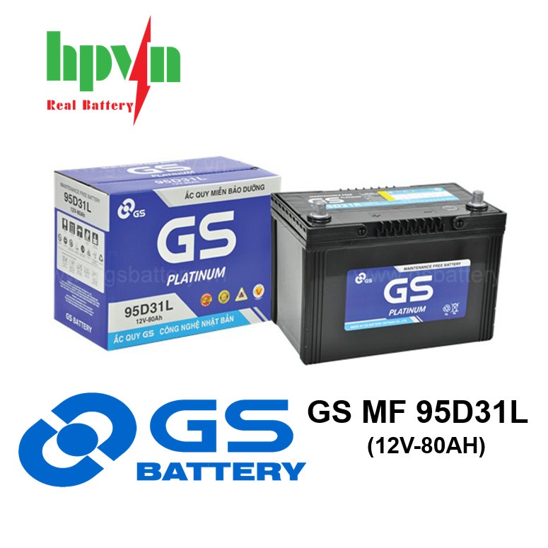 BÌNH ẮC QUY GS MF 95D31L (12V-80AH)