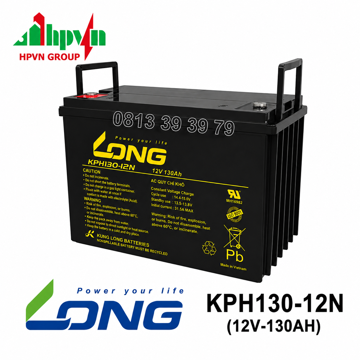 Ắc Quy Long KPH130-12N (12V-130Ah) Chính Hãng