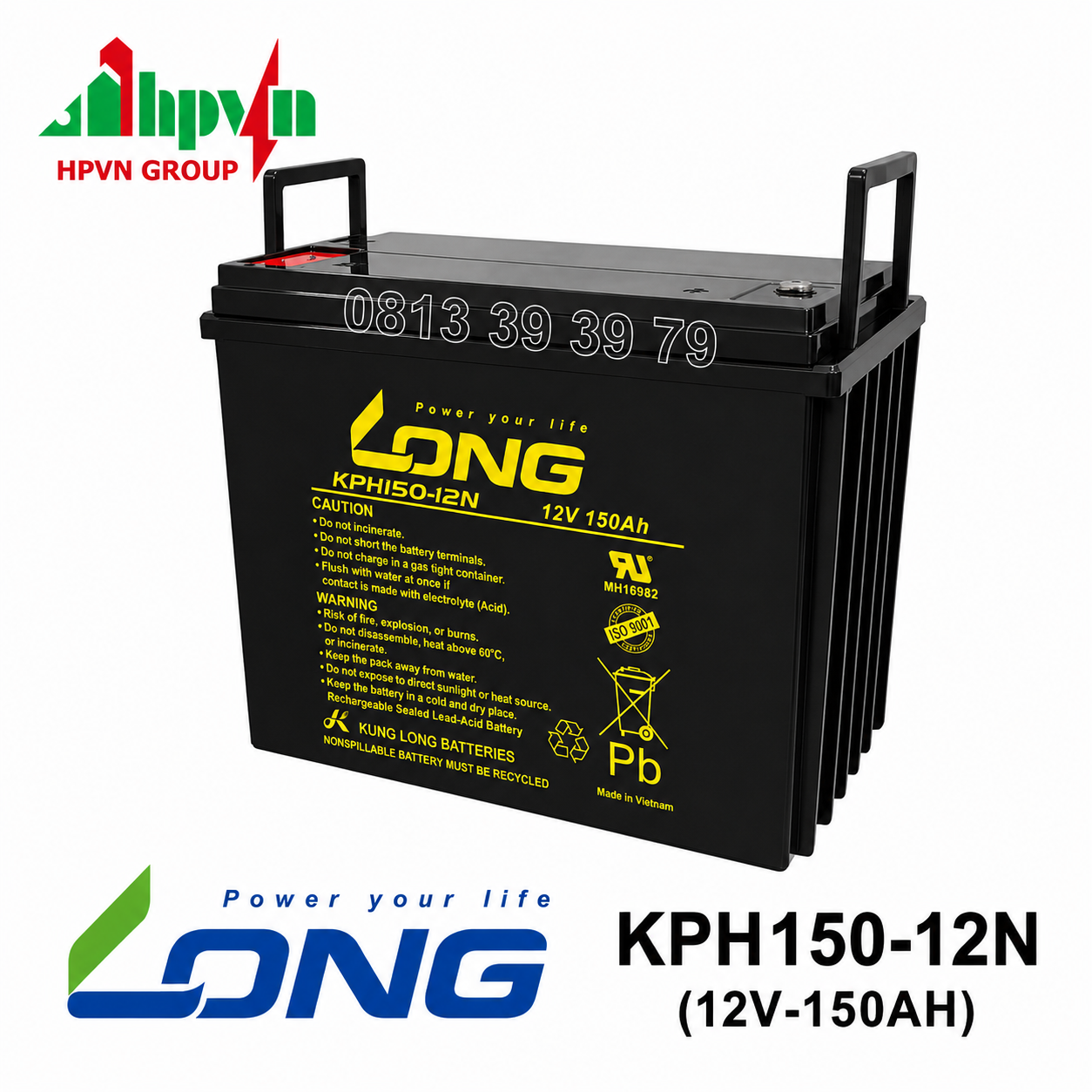 Ắc Quy Long KPH150-12N (12V-150Ah) Chính Hãng