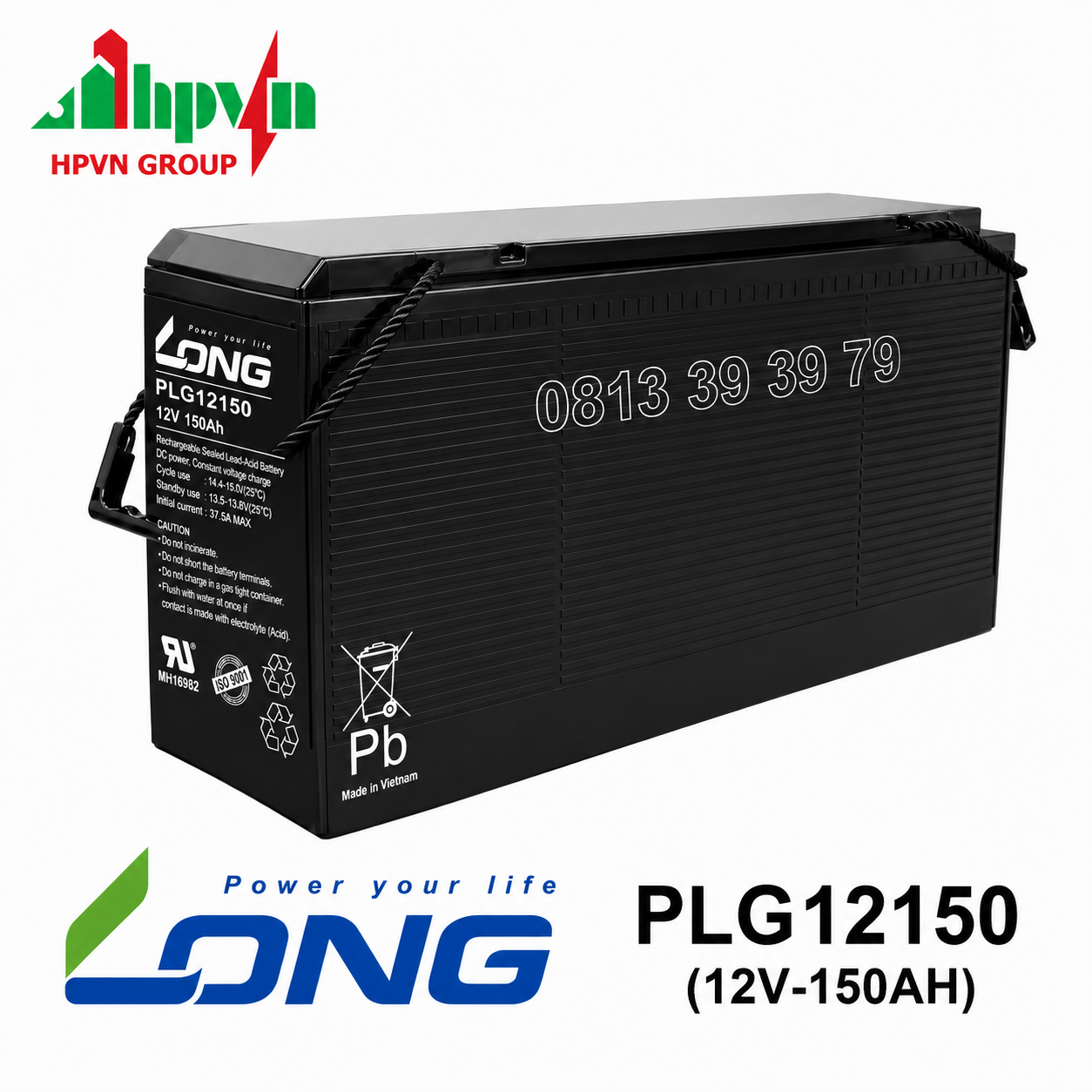 Ắc Quy Long PLG12150 (12V-150Ah) Chính Hãng