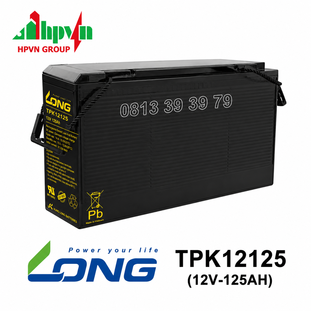 Ắc Quy Long TPK12125 (12V-125Ah) Chính Hãng