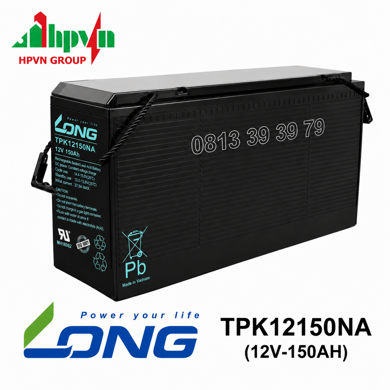 Ắc Quy Long TPK12150NA (12V-150Ah) Chính Hãng