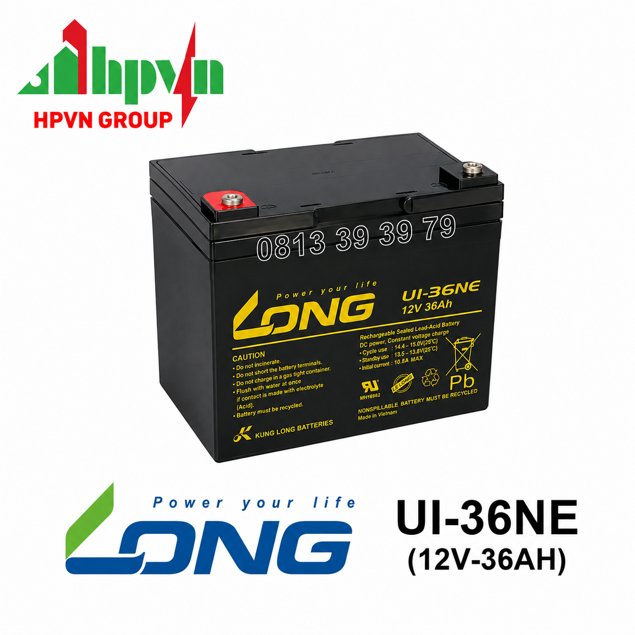 Ắc Quy Long U1-36NE (12V 36Ah) Chính Hãng